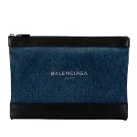 Blue Canvas Balenciaga Clutch