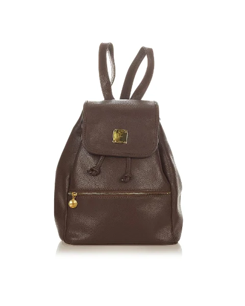 Brown Leather MCM Backpack