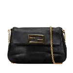 Black Leather Fendi Crossbody Bag