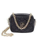 Black Leather Carolina Herrera Shoulder Bag