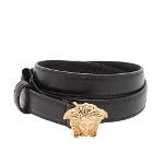 Black Leather Versace Belt