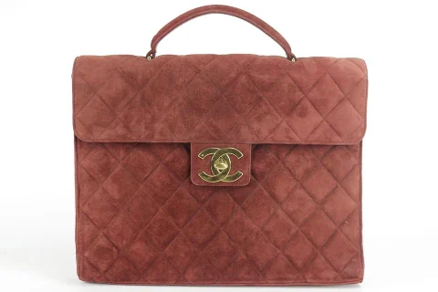 Brown Suede Chanel Handbag