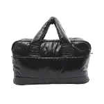 Black Canvas Chanel Boston Bag