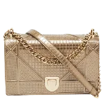 Gold Fabric Dior Trotter Crossbody Bag