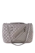 Silver Leather Moschino Shoulder Bag