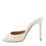 White Leather Aquazzura Sandals