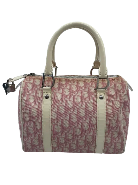 Pink Canvas Dior Bowling Bag