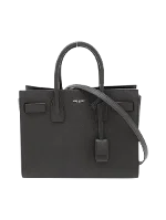 Black Leather Saint Laurent Sac de Jour