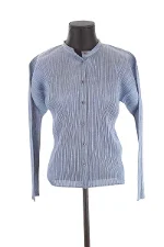 Blue Polyester Issey Miyake Pleats Top