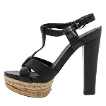 Black Leather Miu Miu Sandals