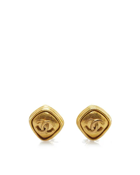 Gold Metal Chanel Earrings