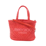 Red Fabric Jimmy Choo Tote