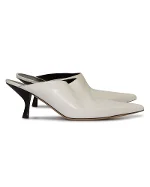 White Leather The Row Mules