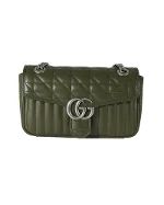 Green Leather Gucci Marmont