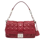 Red Leather Dior Shoulder Bag