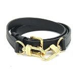 Black Leather Louis Vuitton Shoulder Strap