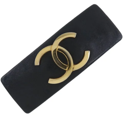 Black Leather Chanel Brooch