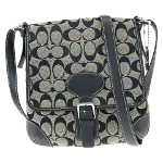 Black Canvas Coach Shoulder Bag