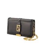 Black Leather Versace Crossbody Bag