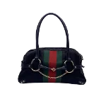 Black Fabric Gucci Boston Bag