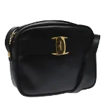 Black Leather Salvatore Ferragamo Shoulder Bag