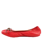Red Leather Gucci Flats