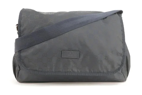 Navy Fabric Gucci Messenger Bag