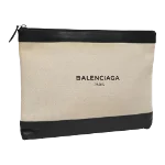 White Canvas Balenciaga Clutch