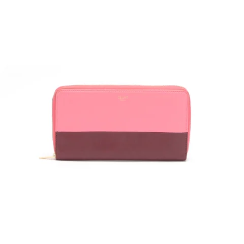 Pink Leather Celine Wallet