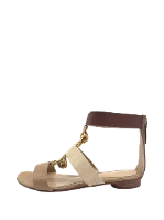 Beige Leather Fendi Sandals