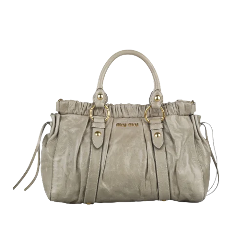 Grey Leather Miu Miu Handbag