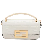 White Leather Fendi Baguette