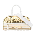 White Leather Dior Boston Bag