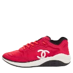 Red Nylon Chanel Sneakers