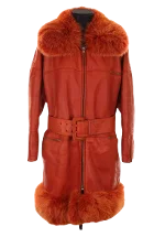 Orange Fur Dior Coat