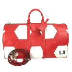 Red Leather Louis Vuitton Keepall