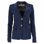 Blue Cotton Burberry Blazer