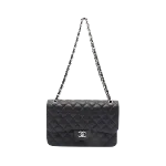 Black Leather Chanel Flap Bag