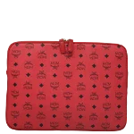 Red Canvas MCM Clutch