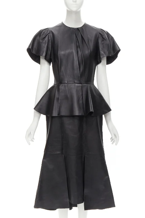 Black Leather Alexander Mcqueen Dress