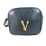 Black Leather Versace Crossbody Bag