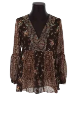 Brown Viscose Sandro Top