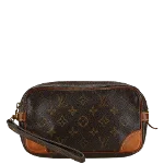 Brown Fabric Louis Vuitton Marly Dragonne