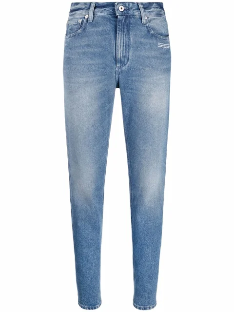 Blue Denim Off White Jeans