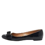 Black Leather Salvatore Ferragamo Flats