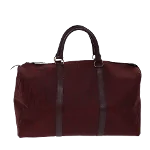 Burgundy Canvas Dior Boston Bag