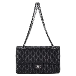 Black Leather Chanel Flap Bag