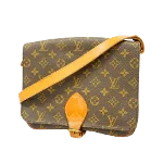 Brown Fabric Louis Vuitton Cartouchiere