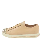 Beige Leather Miu Miu Sneakers