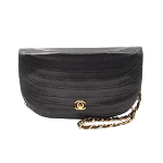 Black Leather Chanel Shoulder Bag